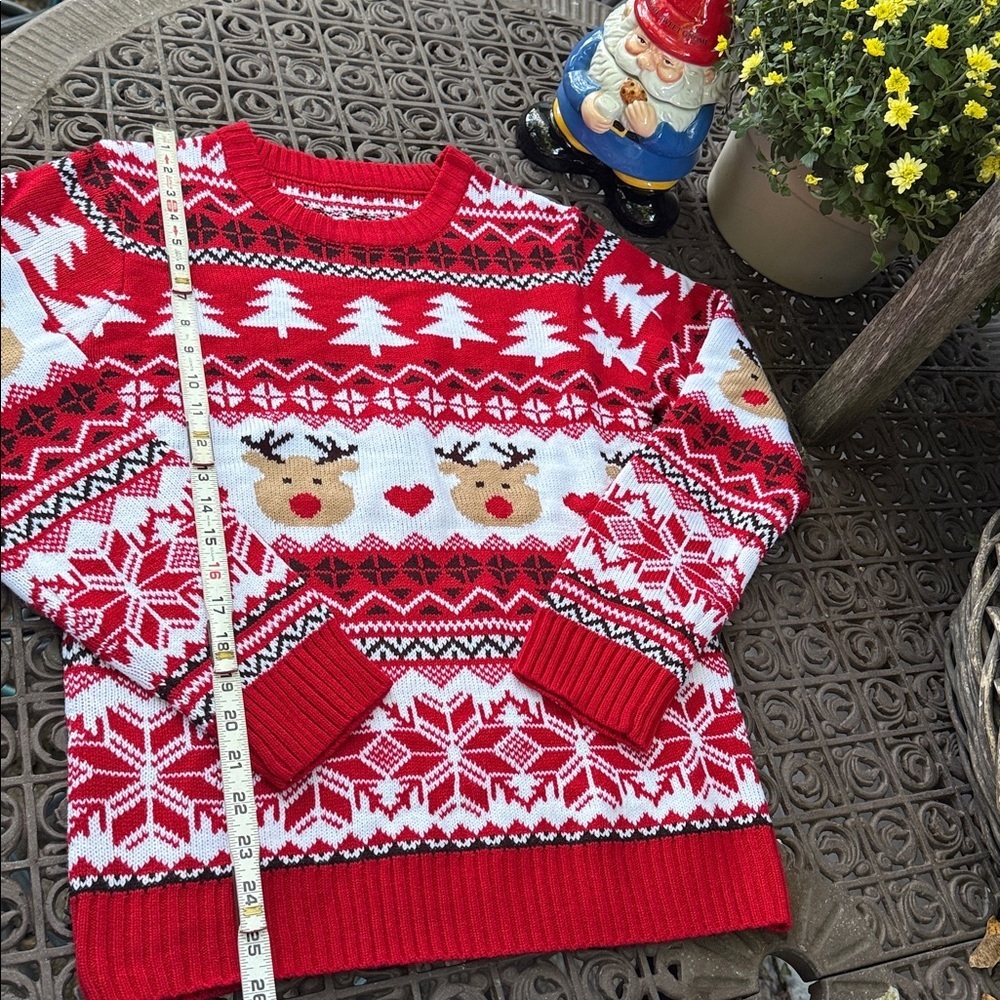 Ugly Christmas Sweater Holiday w Reindeer. Size Med